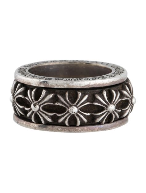 Chrome Hearts Maltese Cross Spinner Band Sterling Silver Band Rings