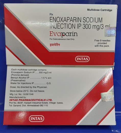 Evaparin Mg Ml Enoxaparin Injection At Rs Piece Enoxaparin