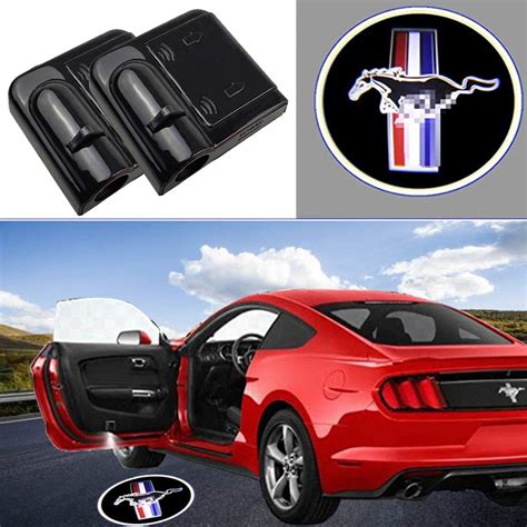 Buy Pieces Car Door Lights Logo Projector Fit Mustang Wireless Car