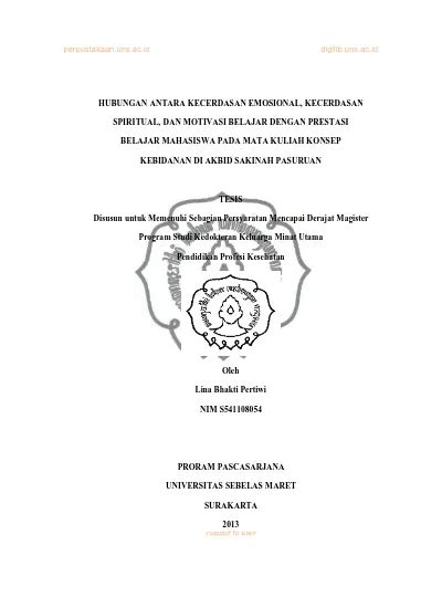 Hubungan Antara Kecerdasan Emosional Kecerdasan Spiritual Dan