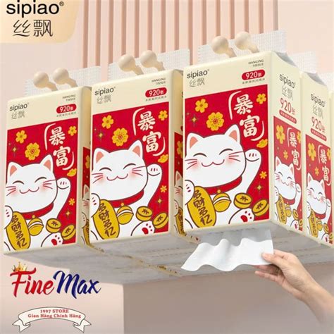 [Thùng 10 Bịch] Giấy Ăn Rút Treo Tường SIPIAO Mèo Thần Tài , Khăn Giấy ...