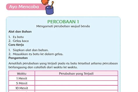 Kunci Jawaban Tema Kelas Halaman Percobaan Mengamati