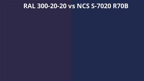 Ral 300 20 20 Vs Ncs S 7020 R70b Ral Colour Chart Uk