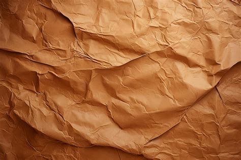 Premium Photo Brown Crumpled Craft Paper Background