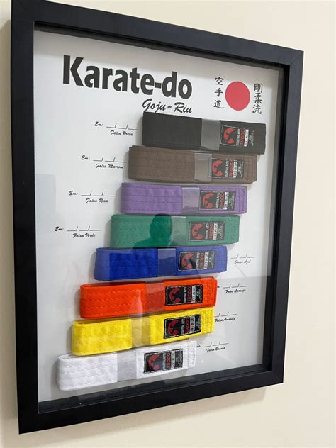 Quadro Faixas Karate Goju Ryu Miniatura Martial Arts Shodo Martial