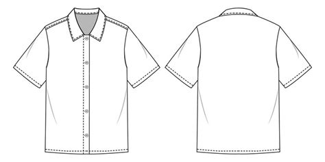 Premium Vector Mens Short Sleeve Shirtfashion Flat Sketch Template