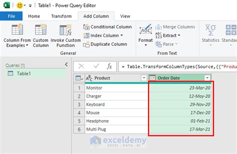 How To Use Power Query Date Functions In Excel Examples