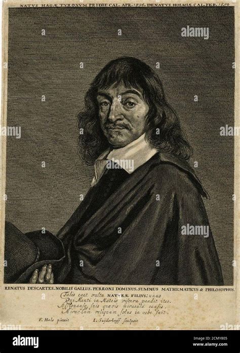 Jonas Suyderhoef after Frans Hals engraving of René Descartes Stock