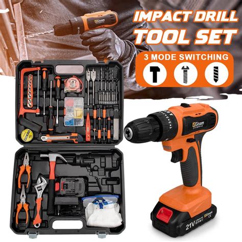 Electric Compact Drill Cordless Screwdriver 25torque 3 Drill Modes Hammer Drill Power Tools