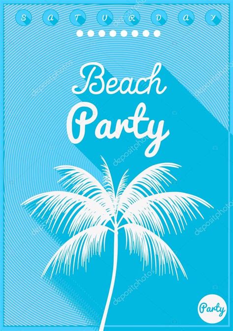 Minimal Flat Summer Beach Party Flyer Template Vector Illustration