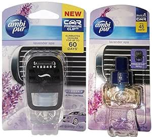 Ambi Pure Lavender Car Air Freshener Starter Kit With Refill Pack 7 5