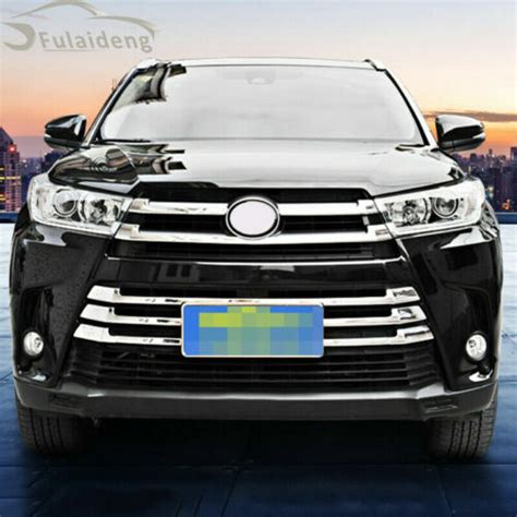 For Toyota Highlander 2017 2019 ABS Chrome Front Bumper Grille Grill