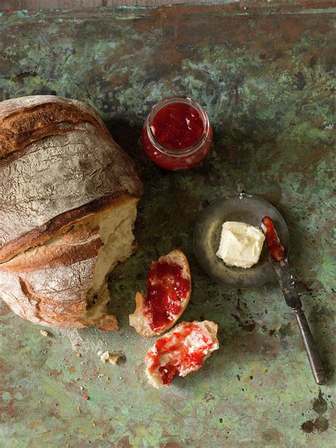 Bread With Strawberry Jam And Butter Photograph By Jim Scherer Fine