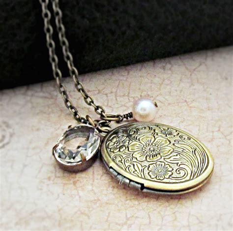 Antique Locket Necklace Locket Pendant Unique Locket Gift Etsy