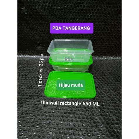 Jual Thinwall Persegi Panjang Ml Ml Ml Warna Box Take