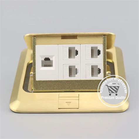 Bronze Pop Up 5 Port Rj45 Cat5e Lan Network Socket Floor Ground Outlet