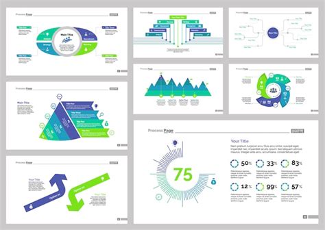 Free Vector | Eight business slide templates set