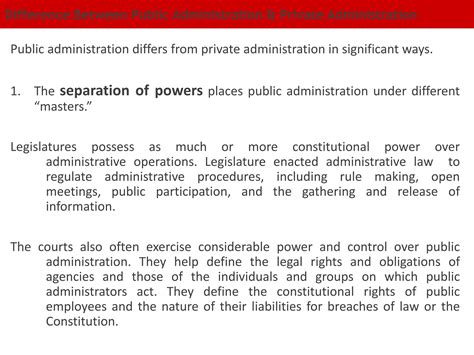 The Concept Of Separation Of Powers In Public Administration And