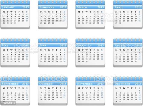 Calendar 2013 Stock Illustration Download Image Now 2013 Blue