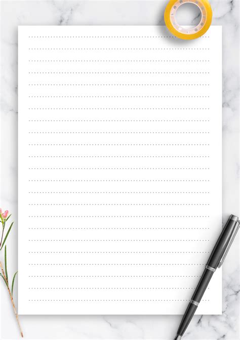 Dotted Lined Paper Printables 8 7 Mm Line Height Template Printable Pdf