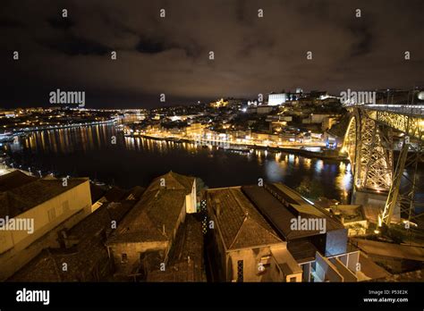 Porto bridge at night I Stock Photo - Alamy