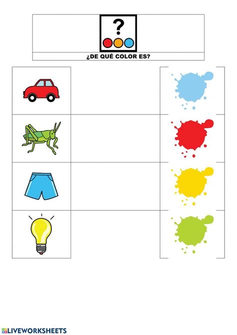 Los Colores Free Worksheets