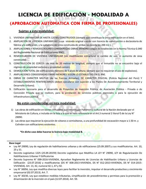 LICENCIA DE EDIFICACIÓN MODALIDAD A del distrito de CARABAYLLO PDF