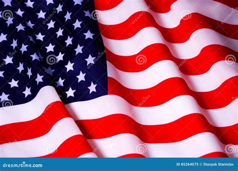 Waving American Flag Stock Image Image Of Ensign National 85264075