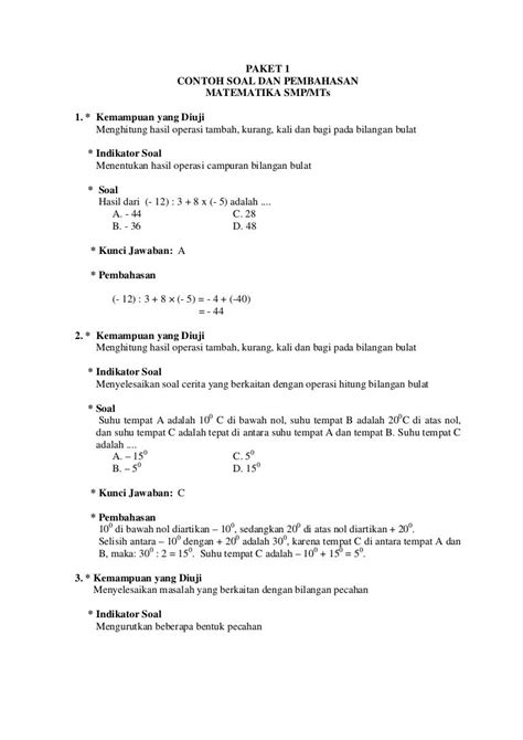 Detail Contoh Soal Matematika Dan Jawabannya Koleksi Nomer 11