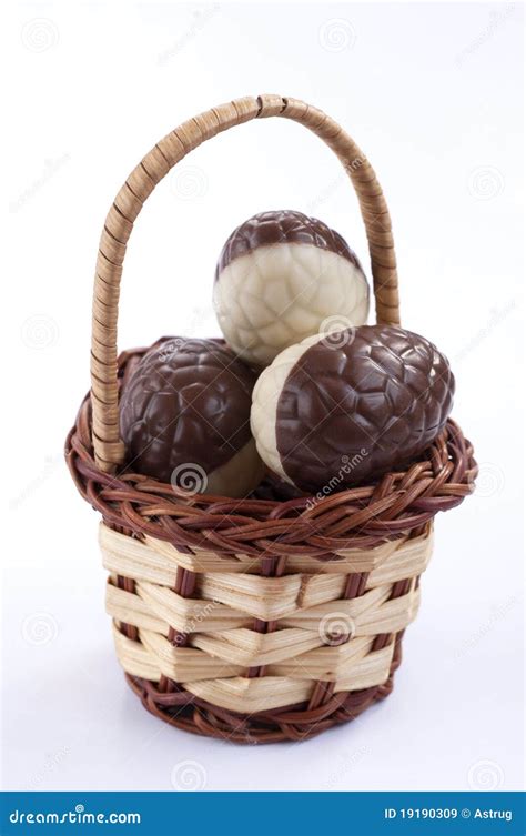 Chocolate eggs basket stock image. Image of basket, bonbon - 19190309