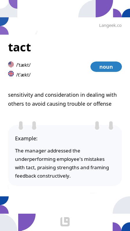 definition meaning  tact picture dictionary