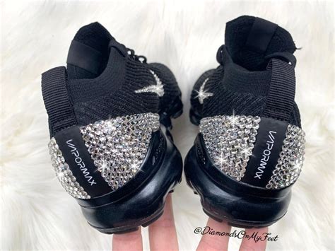 Swarovski Women S Nike Vapormax Flyknit All Black Etsy