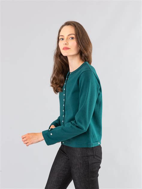 Cardigan Pression Rosana En Molleton Vert Fonc Agn S B