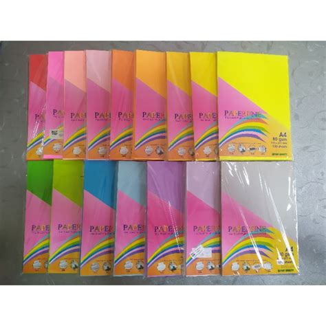 Jual Kertas Paperfine A4 80 Gram 100 Sheet Kertas HVS Warna Shopee