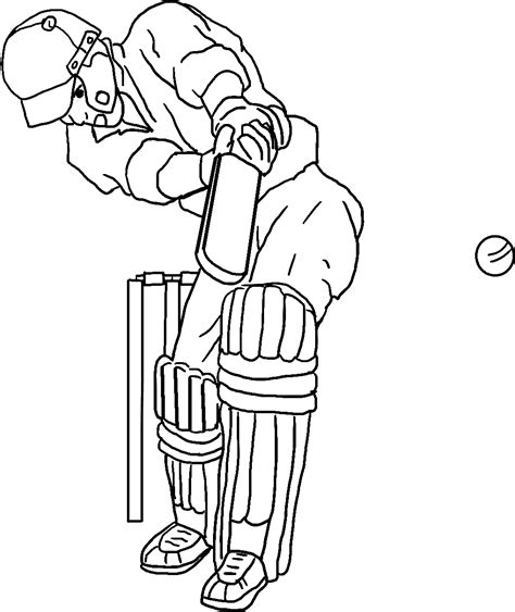 Cricket Game Coloring Pages Coloringpagesonly