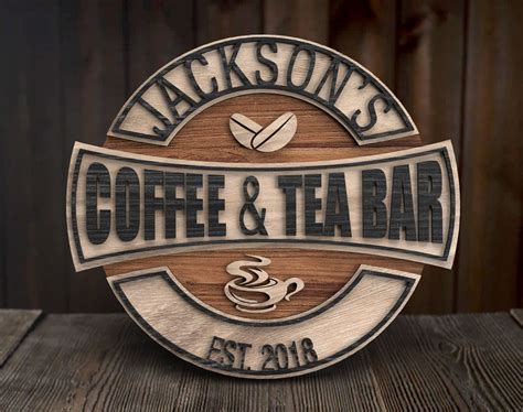 Personalized Coffee Bar Sign Coffee Sign Custom Wood Sign Bar Sign