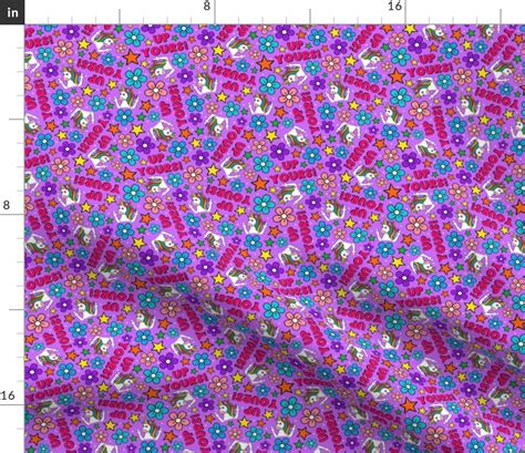 Medium Scale Up Yours Sassy Middle Fabric Spoonflower