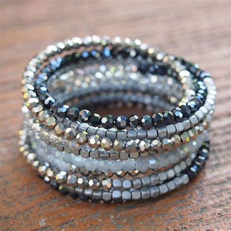 Black Crystal Wrap Bracelet Boho Wrap Bracelet By G2fdesign Pulseras