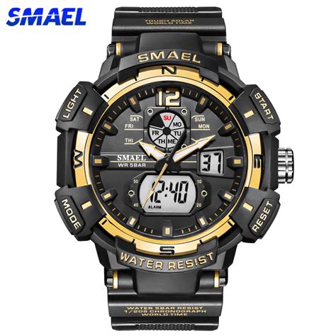 Smael Sport Watch Uomo Quadrante Grande Led Orologi Da Polso Al Quarzo