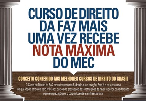 Curso de Direito mantém nota máxima na avaliação do MEC UNI7