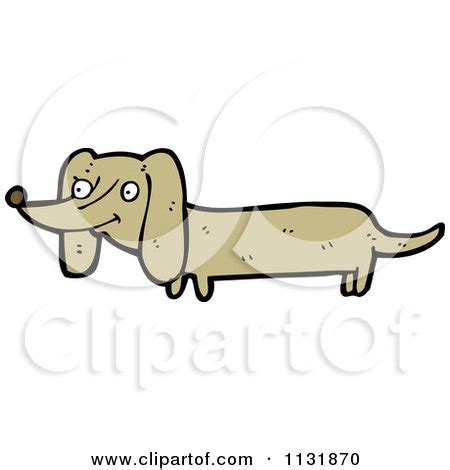 Cartoon Of A Weiner Dog - Royalty Free Vector Clipart by lineartestpilot #1131870