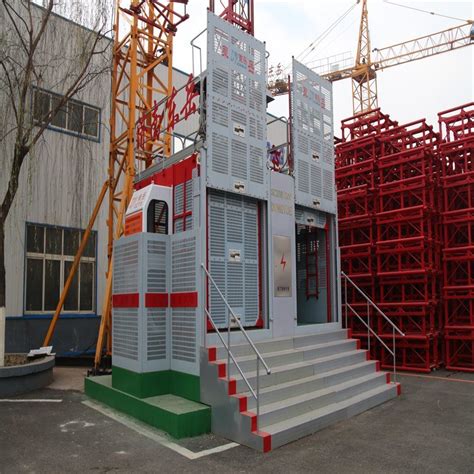 Two Ton Double Cage Construction Elevator Building Hoist China Sc200