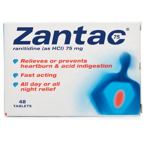 Zantac Ranitidine 75mg Tablets Heartburn Chemist Direct