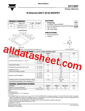 SI7172DP T1 GE3 Datasheet PDF Vishay Siliconix