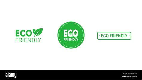 Set Of Eco Friendly Green Badges With Tree Leaf Design Element For