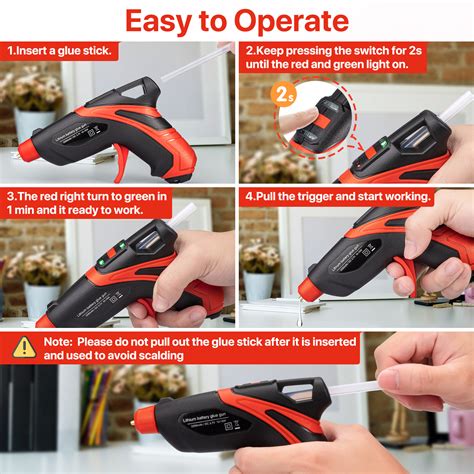 Rechargeable Cordless Fast Preheating Hot Glue Gun Kit With PCS Glue Sticks EBay