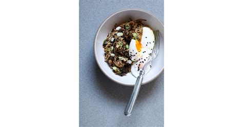 Enoki Mushroom And Kimchi Bowl With Poached Eggs Vegetarian Recipes For Dinner Popsugar Food