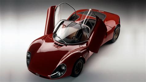 Alfa Romeo Tipo Stradale Prototipo Red Car Concept Car