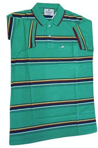 Men Striped Polo Neck Cotton T Shirt At Rs 250piece Pique T Shirt In Bargarh Id 2851800047273