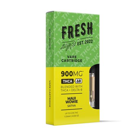 Thca D8 Vape Cart 900mg Maui Wowie Sativa 1ml